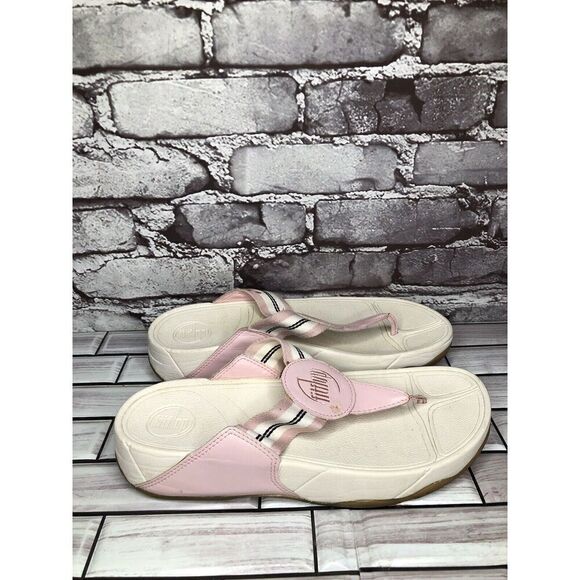 Fitflop 3200 Walkstar Pink Synthetic Thong Wedge Sandals Women’s Sz 9M US/41EU - Picture 5 of 16